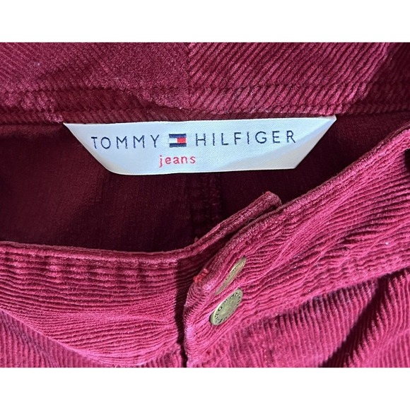 Tommy Hilfiger Bootcut Corduroy Jeans Womens‎ Size 12 Red Cotton Pockets - Picture 3 of 12